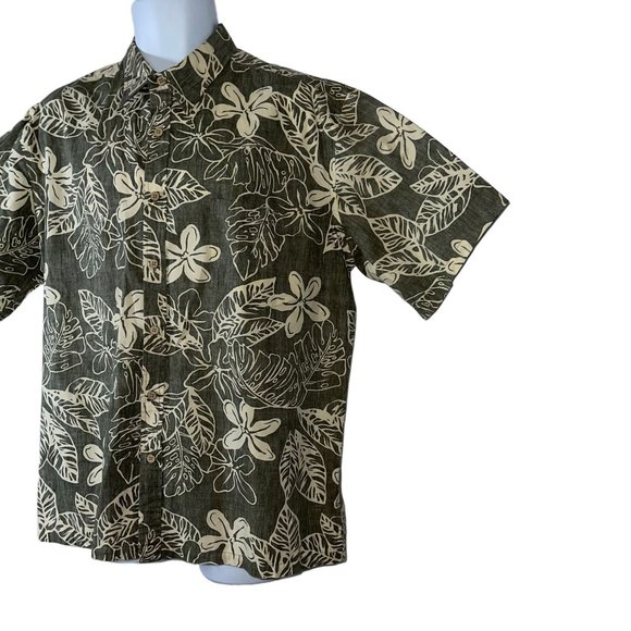 Cooke Street Honolulu Hawaiian Button Up Shirts Men's Size L Green Floral - Picture 5 of 10
